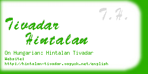 tivadar hintalan business card